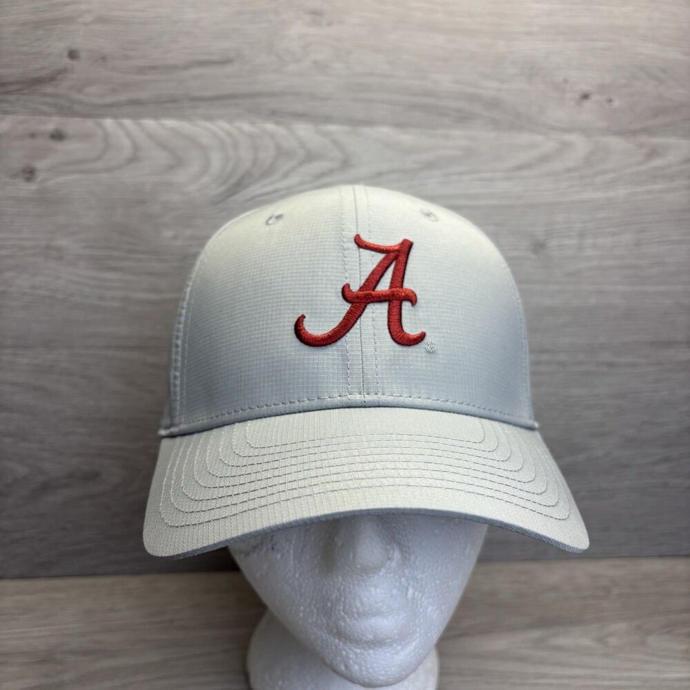 Alabama Crimson Tide Nike Dri-Fit Club Cap Gray Adjustable Strapback Hat M/L